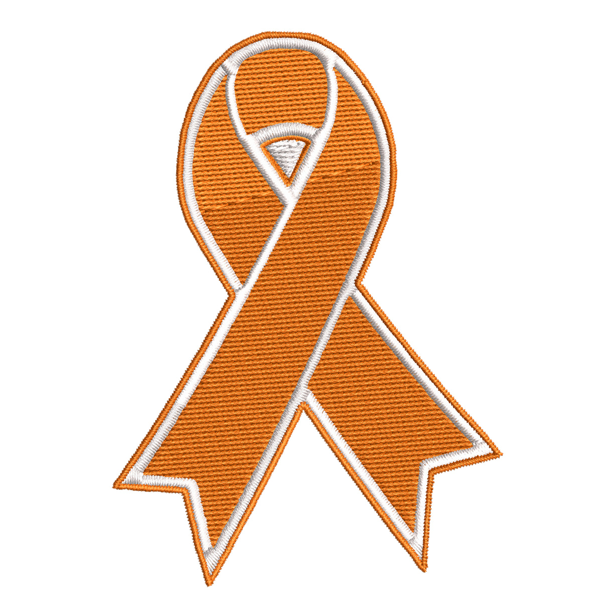 LEUKEMIA Awareness - Orange Ribbon - 3.5 Embroidered Iron or Sew