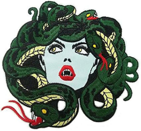 5-Inch Medusa Greek Mythology Patch | Embroidered Iron-On Badge for Jackets & Backpacks