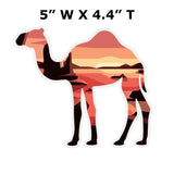 Detailed Camel Desert Scene 5" W x 4.4" T Die Cut Auto Window Decal