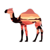 Detailed Camel Desert Scene 5" W x 4.4" T Die Cut Auto Window Decal