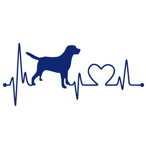 Dog Heartbeat - 7.25" Die Cut Auto Window Decal