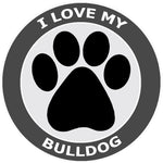 I Love My Bulldog - 3.5" Die Cut Auto Window Decal