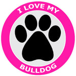 I Love My Bulldog - 3.5" Die Cut Auto Window Decal