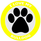 I Love My Bulldog - 3.5" Die Cut Auto Window Decal