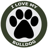 I Love My Bulldog - 3.5" Die Cut Auto Window Decal