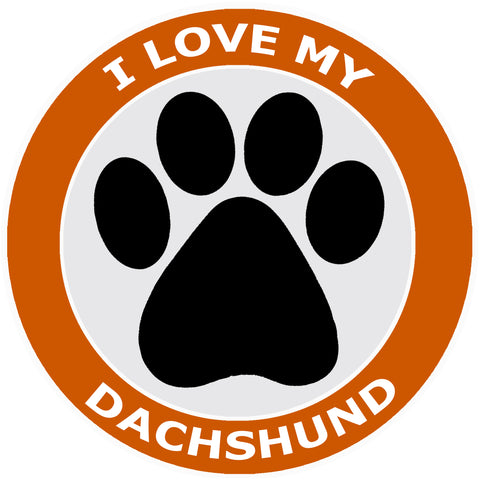 I Love My Dachshund - 3.5" Die Cut Auto Window Decal