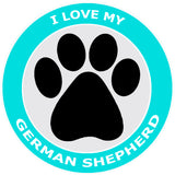 I Love My German Shepherd - 3.5" Die Cut Auto Window Decal