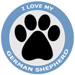 I Love My German Shepherd - 3.5" Die Cut Auto Window Decal