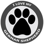 I Love My German Shepherd - 3.5" Die Cut Auto Window Decal
