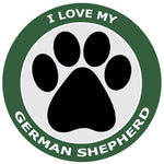 I Love My German Shepherd - 3.5" Die Cut Auto Window Decal