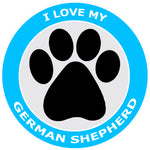I Love My German Shepherd - 3.5" Die Cut Auto Window Decal