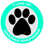I Love My German Shepherd - 3.5" Die Cut Auto Window Decal