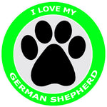 I Love My German Shepherd - 3.5" Die Cut Auto Window Decal