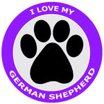 I Love My German Shepherd - 3.5" Die Cut Auto Window Decal