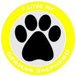 I Love My German Shepherd - 3.5" Die Cut Auto Window Decal