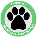 I Love My German Shepherd - 3.5" Die Cut Auto Window Decal