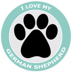I Love My German Shepherd - 3.5" Die Cut Auto Window Decal