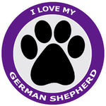I Love My German Shepherd - 3.5" Die Cut Auto Window Decal
