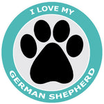 I Love My German Shepherd - 3.5" Die Cut Auto Window Decal