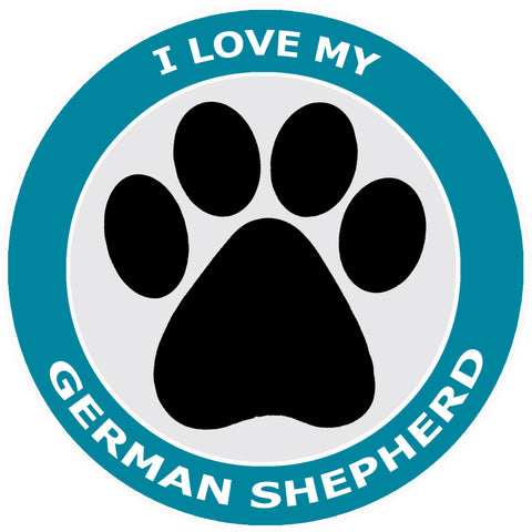 I Love My German Shepherd - 3.5" Die Cut Auto Window Decal