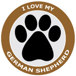 I Love My German Shepherd - 3.5" Die Cut Auto Window Decal