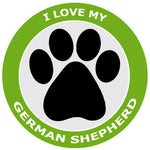 I Love My German Shepherd - 3.5" Die Cut Auto Window Decal