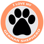 I Love My German Shepherd - 3.5" Die Cut Auto Window Decal