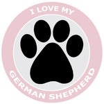 I Love My German Shepherd - 3.5" Die Cut Auto Window Decal