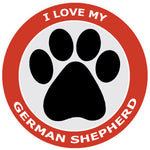 I Love My German Shepherd - 3.5" Die Cut Auto Window Decal