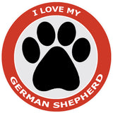 I Love My German Shepherd - 3.5" Die Cut Auto Window Decal