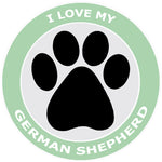 I Love My German Shepherd - 3.5" Die Cut Auto Window Decal