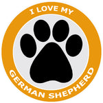 I Love My German Shepherd - 3.5" Die Cut Auto Window Decal