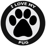 I Love My Pug - 3.5" Die Cut Auto Window Decal