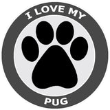 I Love My Pug - 3.5" Die Cut Auto Window Decal