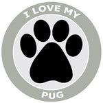 I Love My Pug - 3.5" Die Cut Auto Window Decal