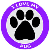 I Love My Pug - 3.5" Die Cut Auto Window Decal