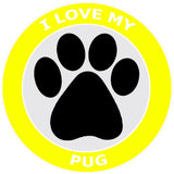 I Love My Pug - 3.5" Die Cut Auto Window Decal