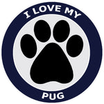 I Love My Pug - 3.5" Die Cut Auto Window Decal