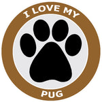 I Love My Pug - 3.5" Die Cut Auto Window Decal