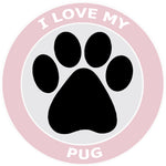 I Love My Pug - 3.5" Die Cut Auto Window Decal