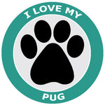 I Love My Pug - 3.5" Die Cut Auto Window Decal