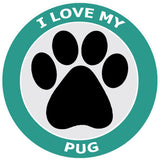 I Love My Pug - 3.5" Die Cut Auto Window Decal