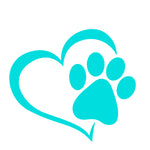 Dog Paw & Heart - 4.25" Die Cut Auto Window Decal