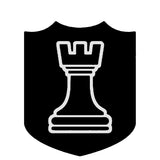 Black Rook Chess Piece 3.5" Die Cut Auto Window Decal