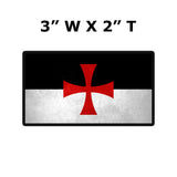 Knight Templars Beauseant Flag 3" W x 2" T Die Cut Auto Window Decal