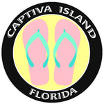 Flip Flops Captiva Island Florida 3.5" Die Cut Auto Window Decal