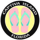 Flip Flops Captiva Island Florida 3.5" Die Cut Auto Window Decal