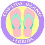 Flip Flops Captiva Island Florida 3.5" Die Cut Auto Window Decal