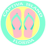 Flip Flops Captiva Island Florida 3.5" Die Cut Auto Window Decal