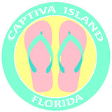 Flip Flops Captiva Island Florida 3.5" Die Cut Auto Window Decal